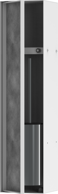 XtraStoris Rock Recessed Toilet Brush Holder with Shelf & Tileable Door