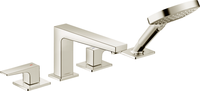 Metropol 4-Hole Roman Tub Set Trim with Lever Handles and 1.75 GPM Handshower
