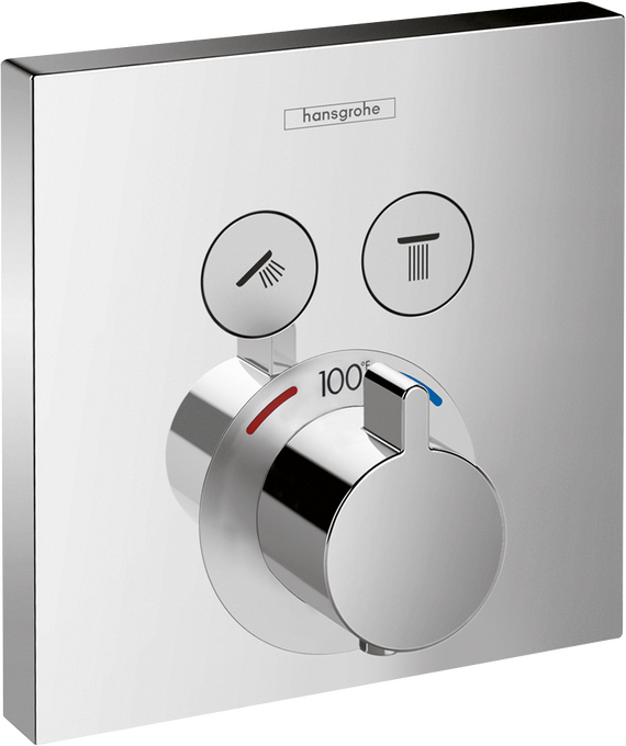 ShowerSelect Thermostatic Trim for 2 Functions, Square