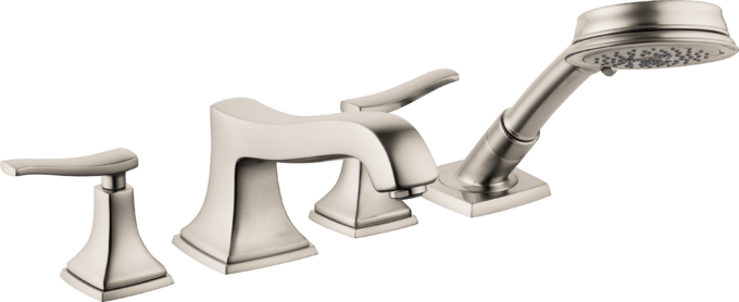 Metropol Classic 4-Hole Roman Tub Set Trim with Lever Handles and 1.8 GPM Handshower