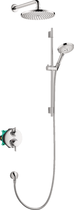 Raindance S Thermostatic Showerhead/Wallbar Set with Rough, 2.5 GPM