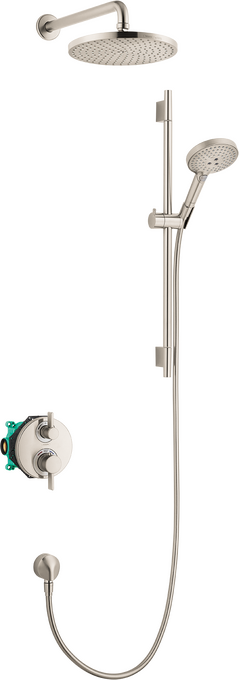 Raindance S Thermostatic Showerhead/Wallbar Set with Rough, 2.5 GPM