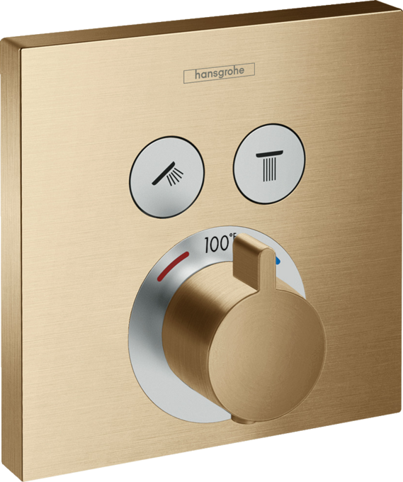 ShowerSelect Thermostatic Trim for 2 Functions, Square