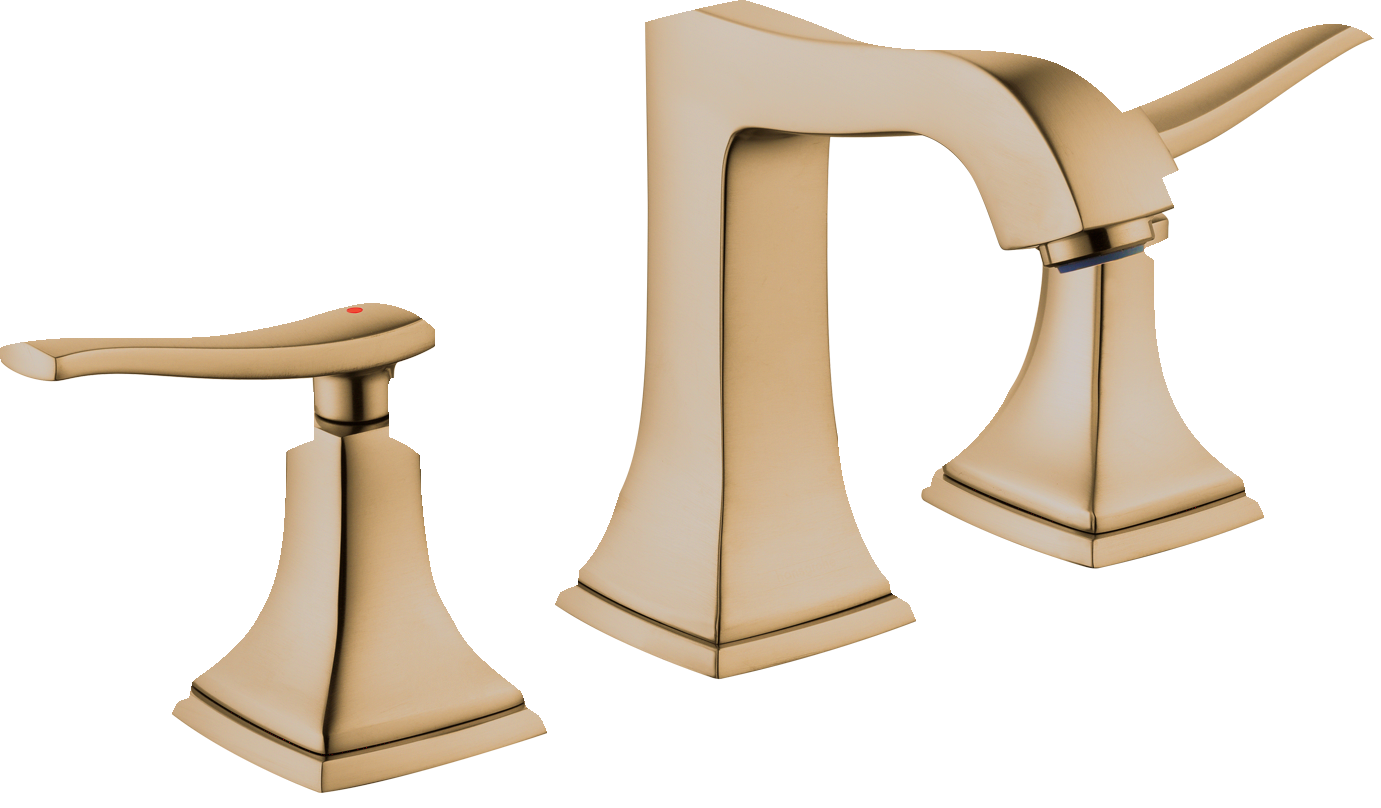 Hansgrohe Metropol Classic Widespread Faucet 110 with Lever Handles and Pop-Up Drain, 1.2 GPM