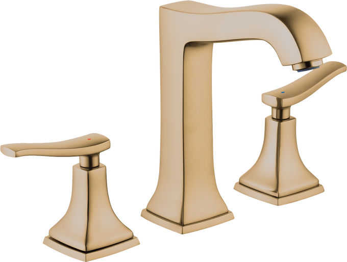 Metropol Classic Widespread Faucet 160 with Lever Handles and Pop-Up Drain, 1.2 GPM