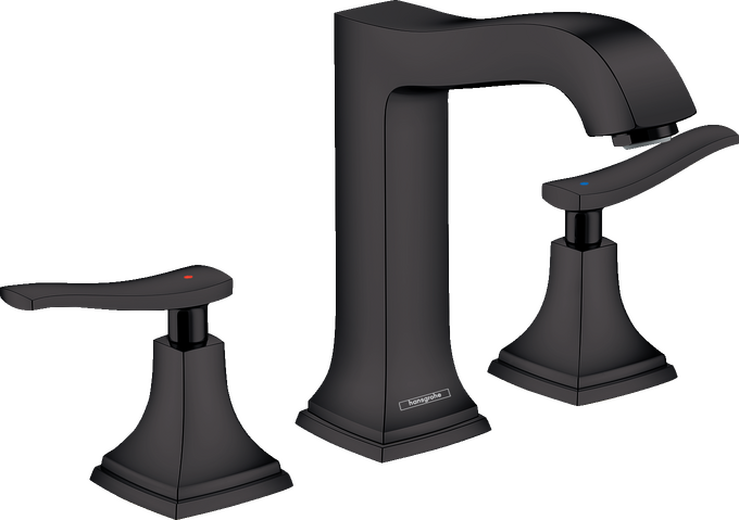 Metropol Classic Widespread Faucet 160 with Lever Handles and Pop-Up Drain, 1.2 GPM