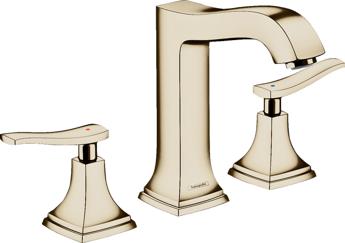 Metropol Classic Widespread Faucet 160 with Lever Handles and Pop-Up Drain, 1.2 GPM