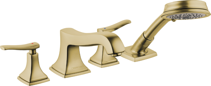 Metropol Classic 4-Hole Roman Tub Set Trim with Lever Handles and 1.8 GPM Handshower