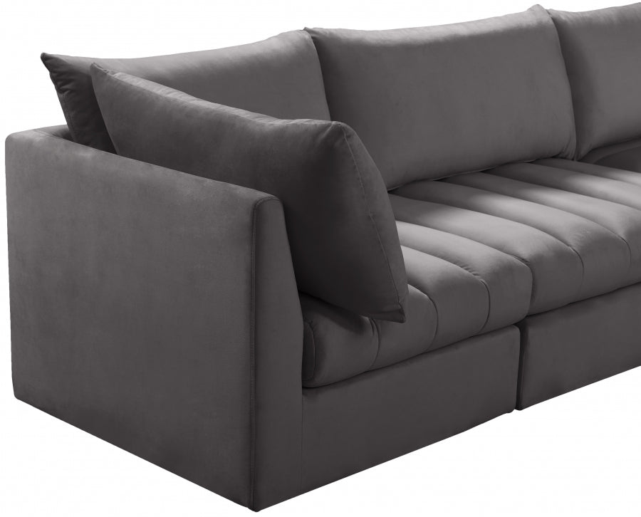 Jacob 140" Velvet Upholstered 7pc. Modular Sectional
