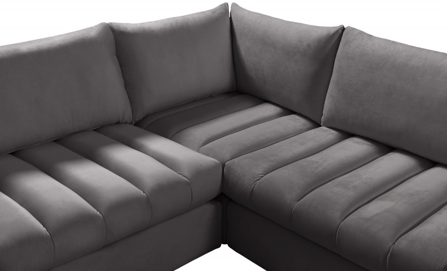 Jacob 140" Velvet Upholstered 7pc. Modular Sectional