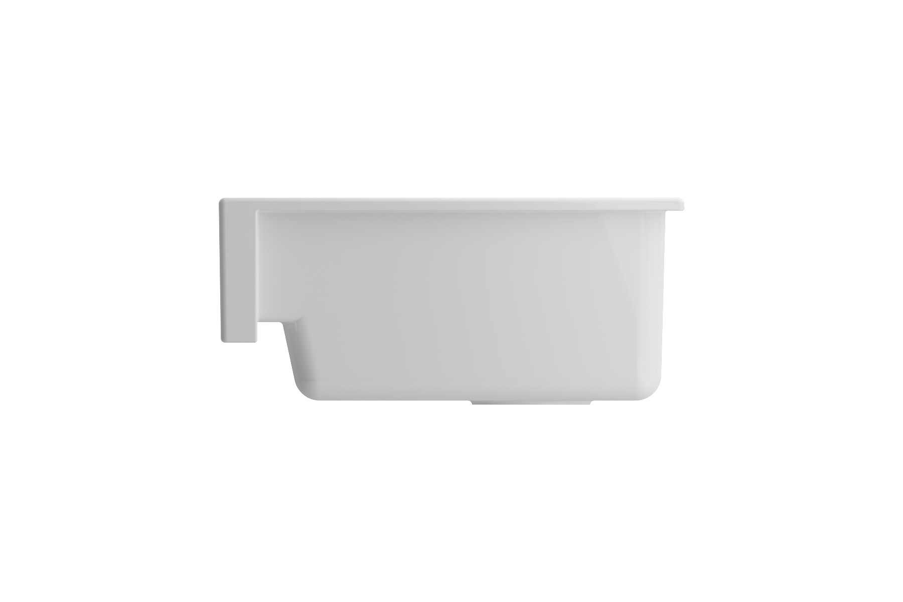 Nuova Pro Short Apron Front Dual-Mount Fireclay 34 in. Single Bowl Kitchen Sink with Protective Bottom Grid and Strainer 1551
