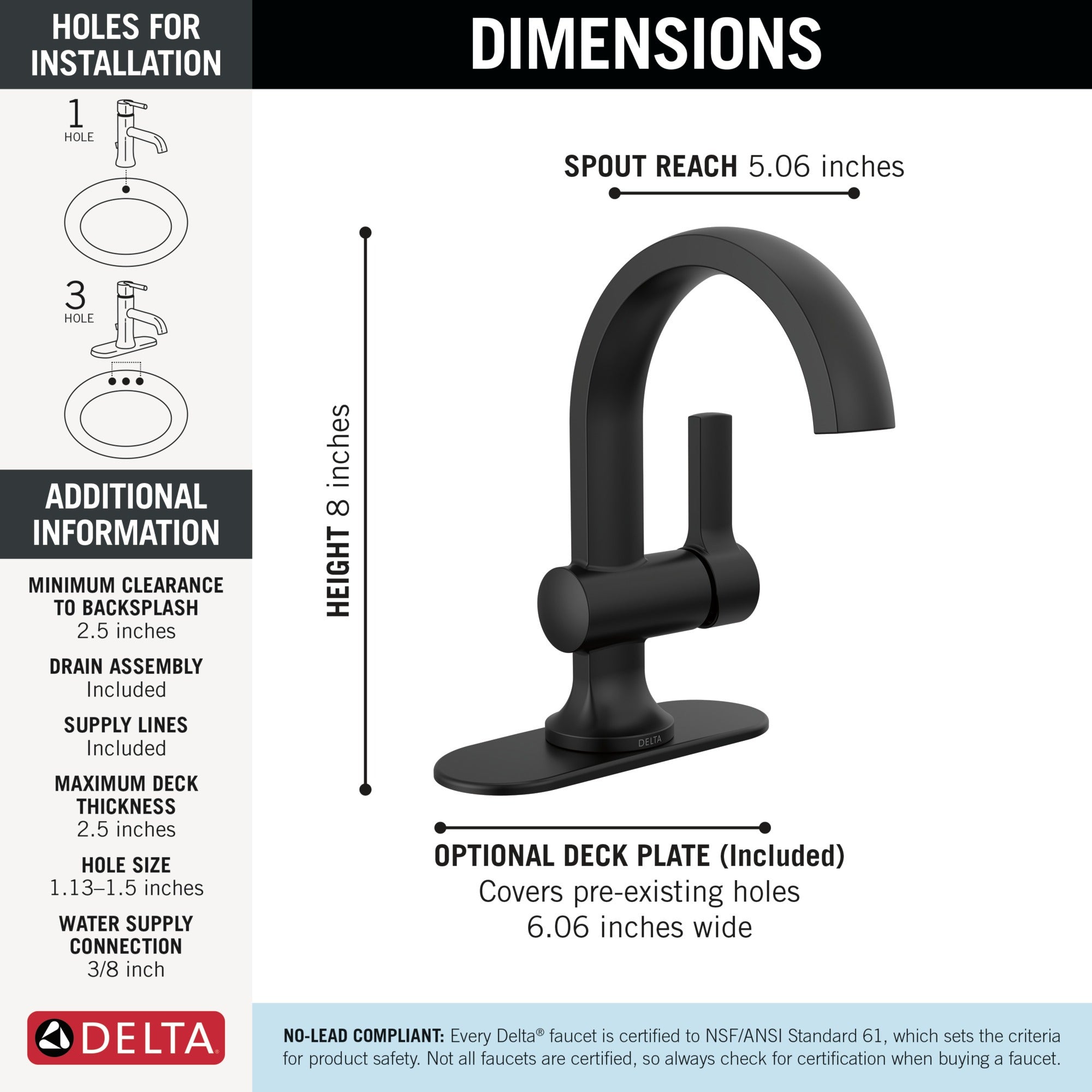 Delta Albion™ Single Handle Bathroom Faucet