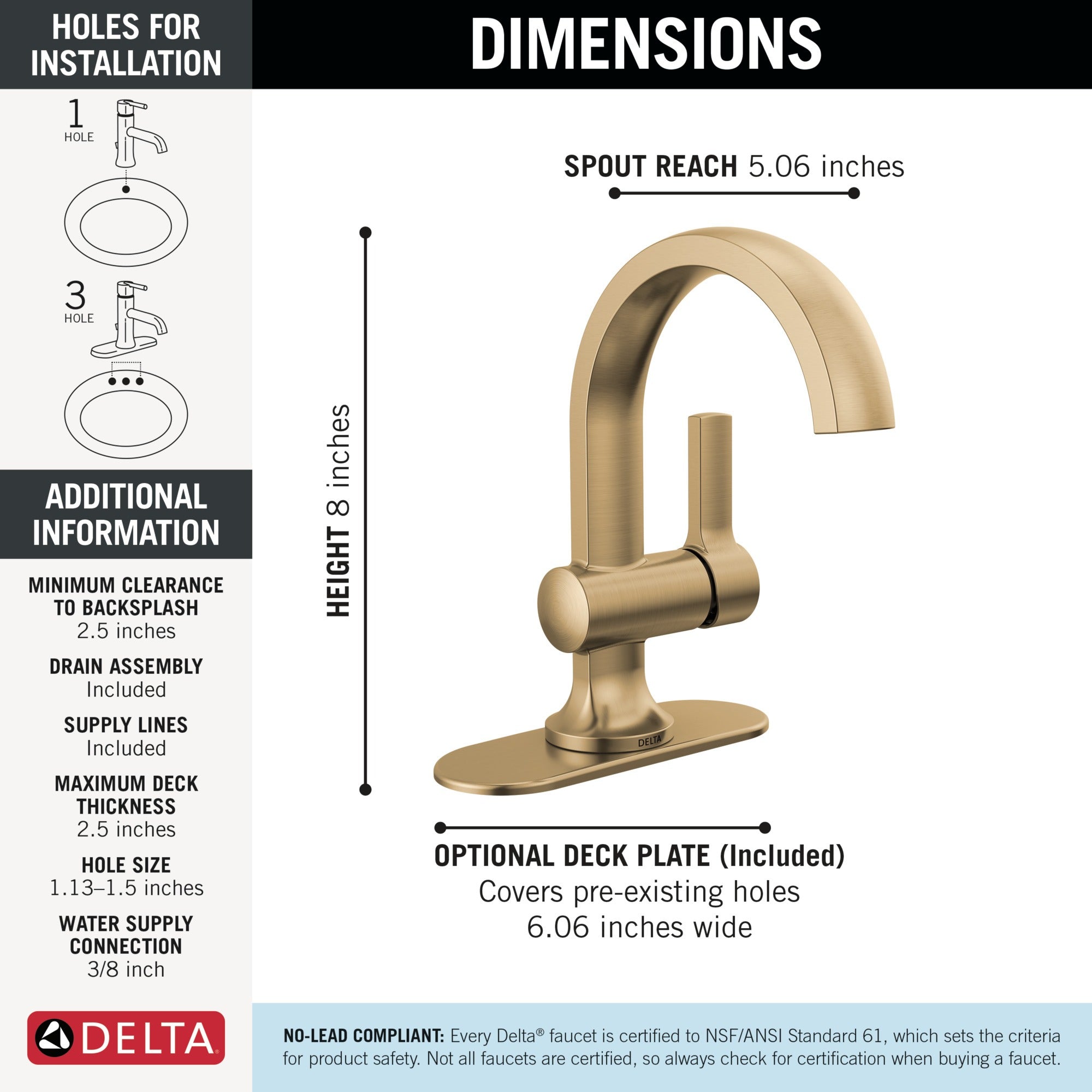 Delta Albion™ Single Handle Bathroom Faucet