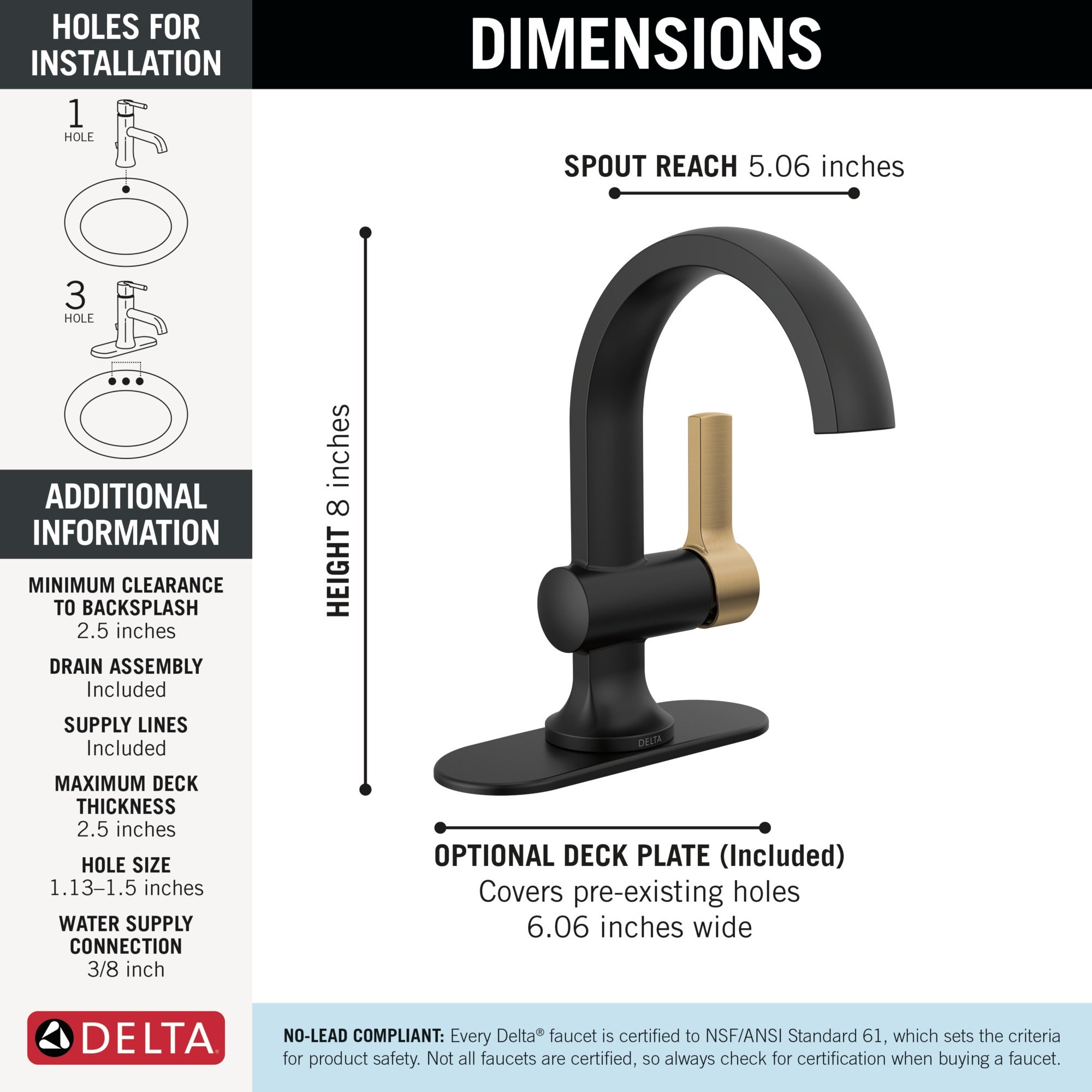 Delta Albion™ Single Handle Bathroom Faucet