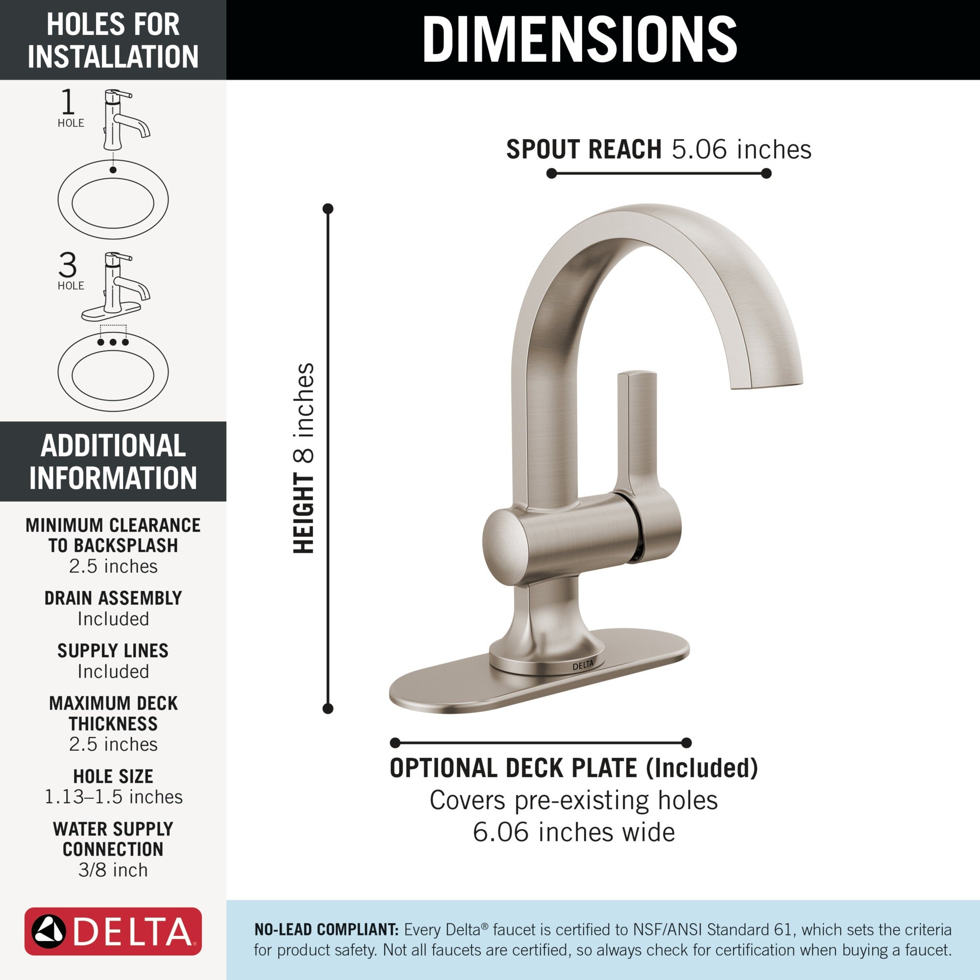 Delta Albion™ Single Handle Bathroom Faucet