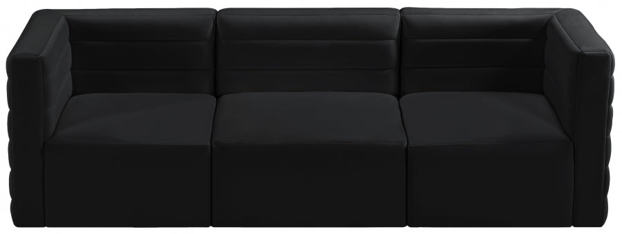 Quincy 95" Velvet Upholstered Comfort 3pc. Modular Sofa