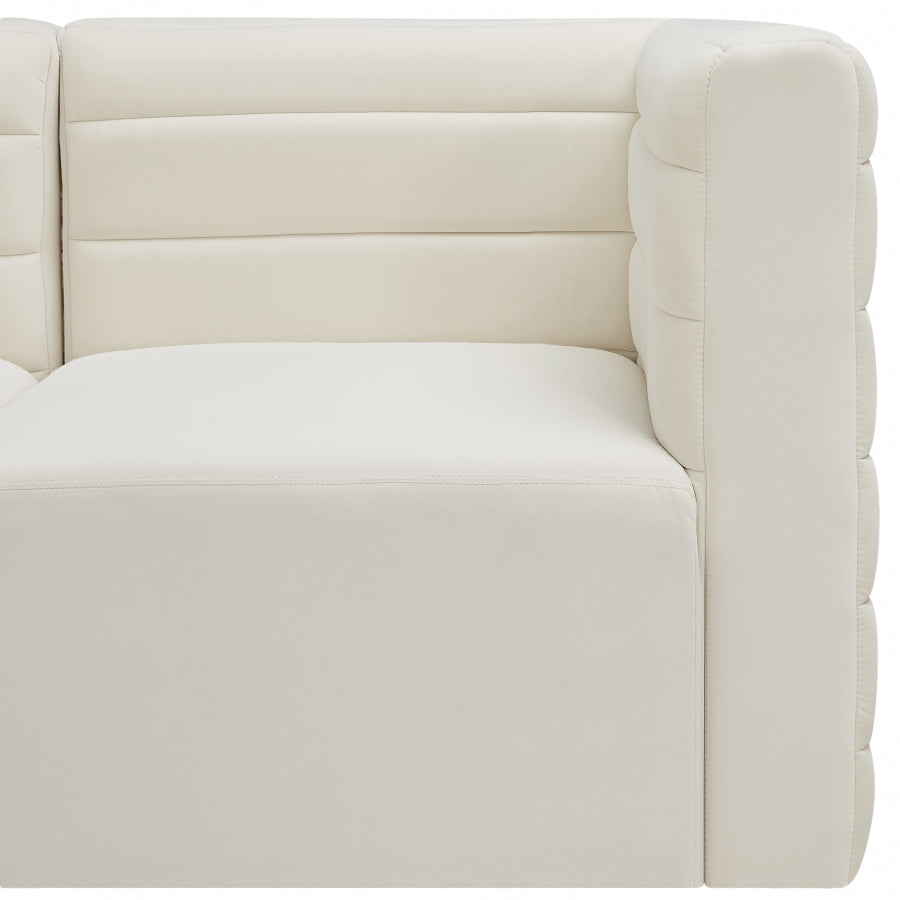 Quincy 95" Velvet Upholstered Comfort 3pc. Modular Sofa