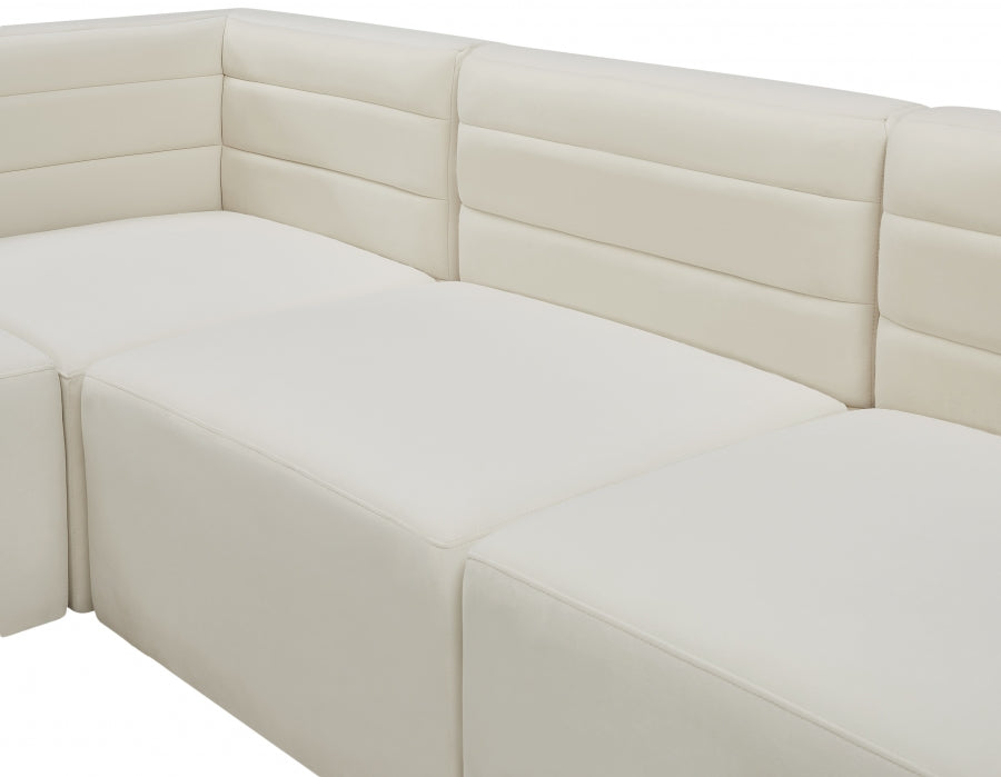 Quincy 95" Velvet Upholstered Comfort 3pc. Modular Sofa