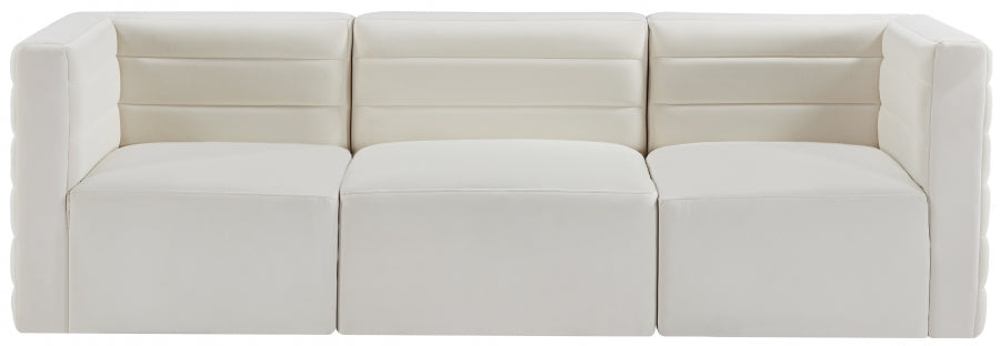 Quincy 95" Velvet Upholstered Comfort 3pc. Modular Sofa