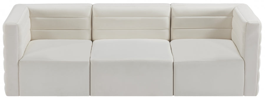 Quincy 95" Velvet Upholstered Comfort 3pc. Modular Sofa