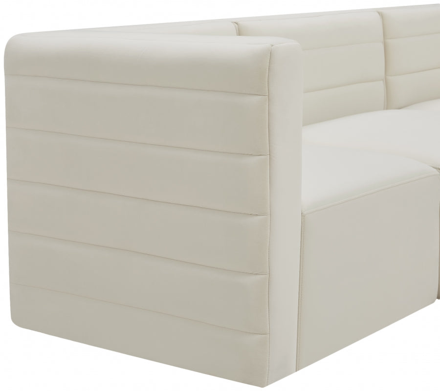 Quincy 95" Velvet Upholstered Comfort 3pc. Modular Sofa