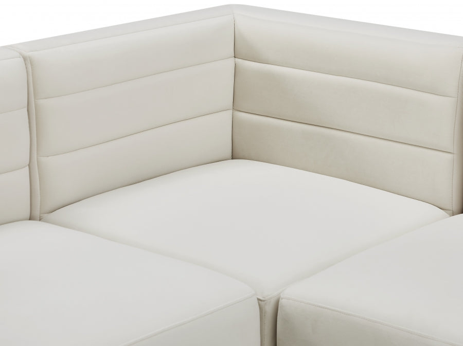 Quincy 95" Velvet Upholstered Comfort 3pc. Modular Sofa