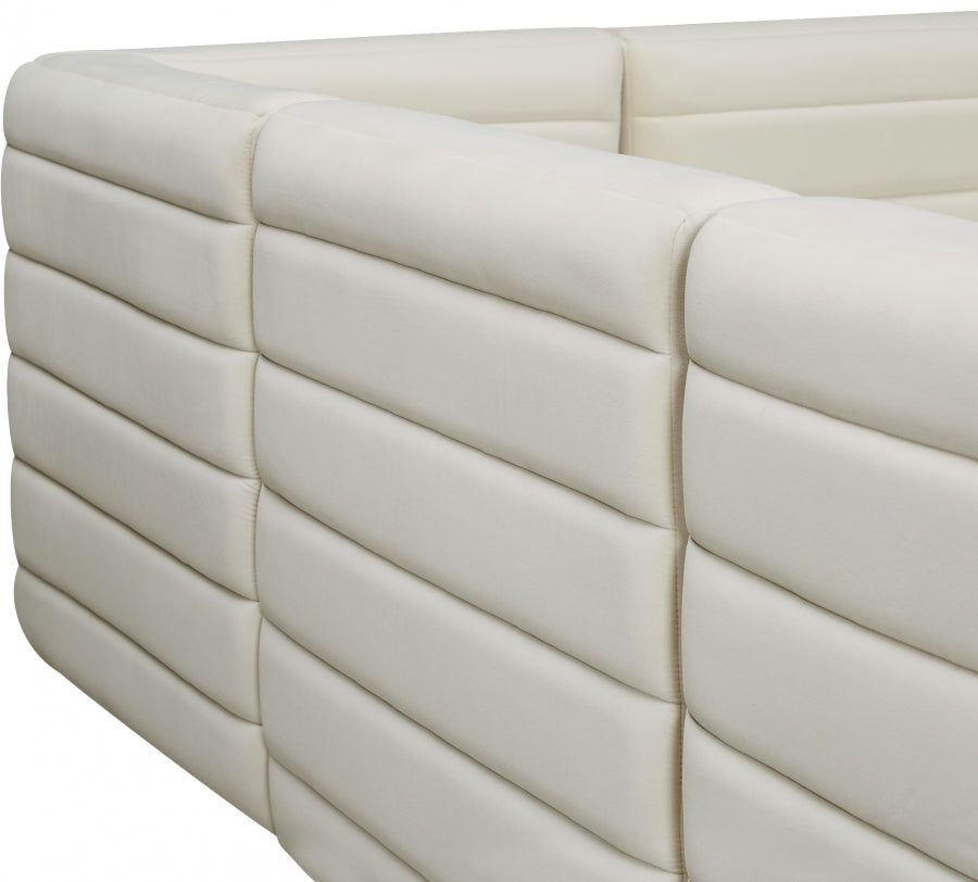 Quincy 95" Velvet Upholstered Comfort 3pc. Modular Sofa