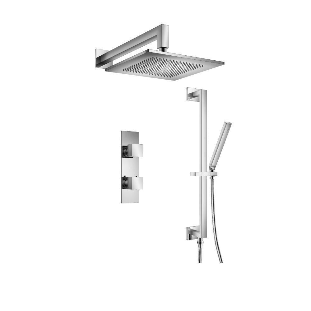 Flusso 160.7350 Two Output Shower Set With Shower Head, Hand Held And Slide Bar