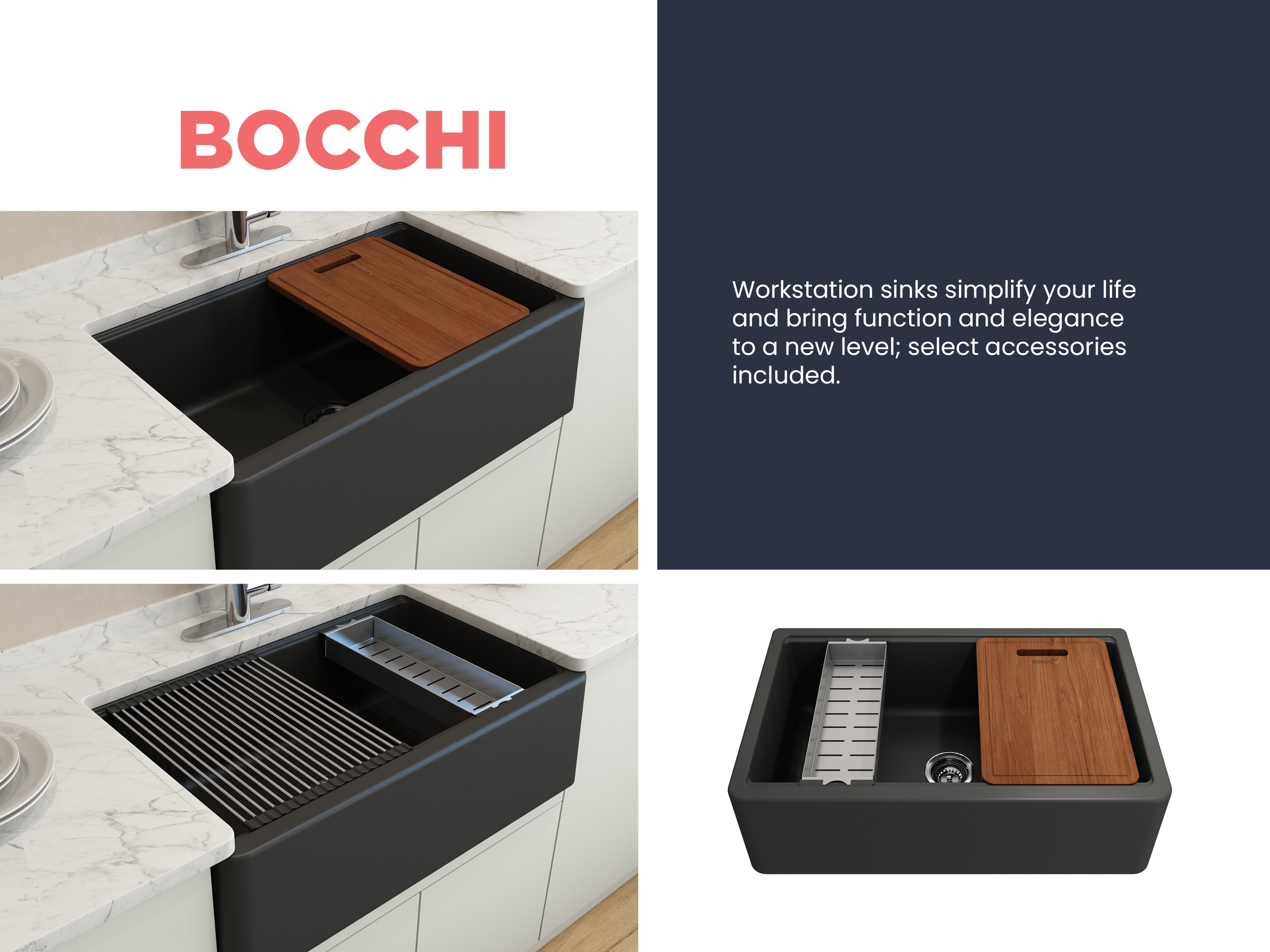 Arona Apron-Front 33 in. Single Bowl Granite Composite Kitchen Sink with Integrated Workstation and Accessories 1600