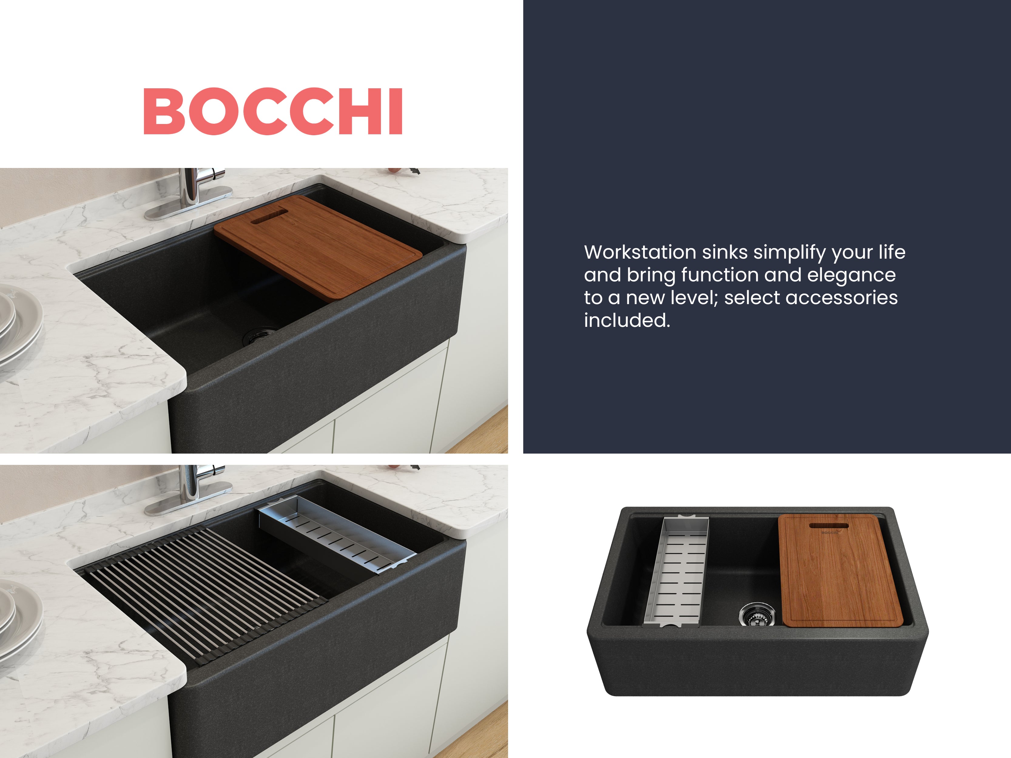 Arona Apron-Front 33 in. Single Bowl Granite Composite Kitchen Sink with Integrated Workstation and Accessories 1600