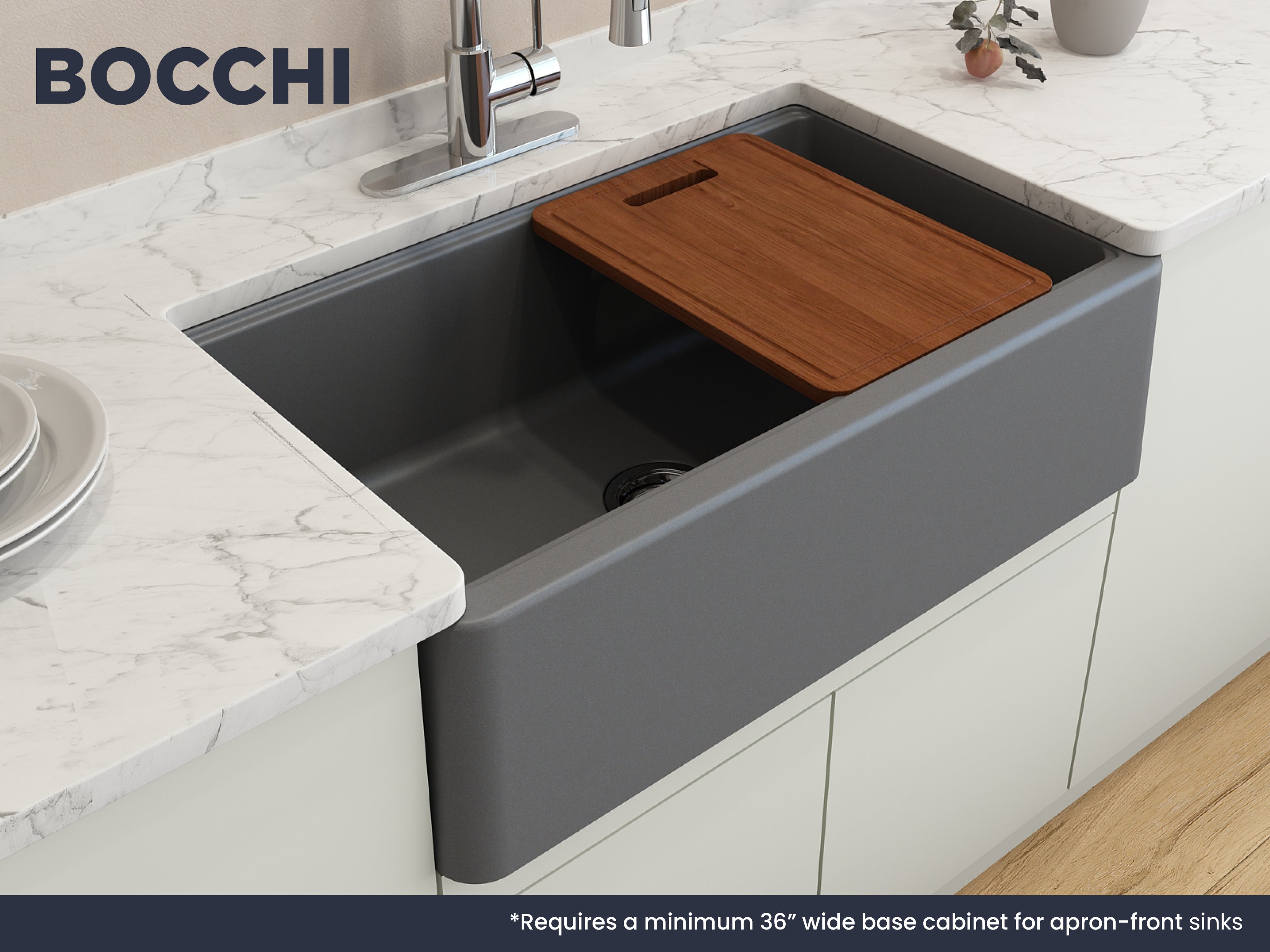 Arona Apron-Front 33 in. Single Bowl Granite Composite Kitchen Sink with Integrated Workstation and Accessories 1600
