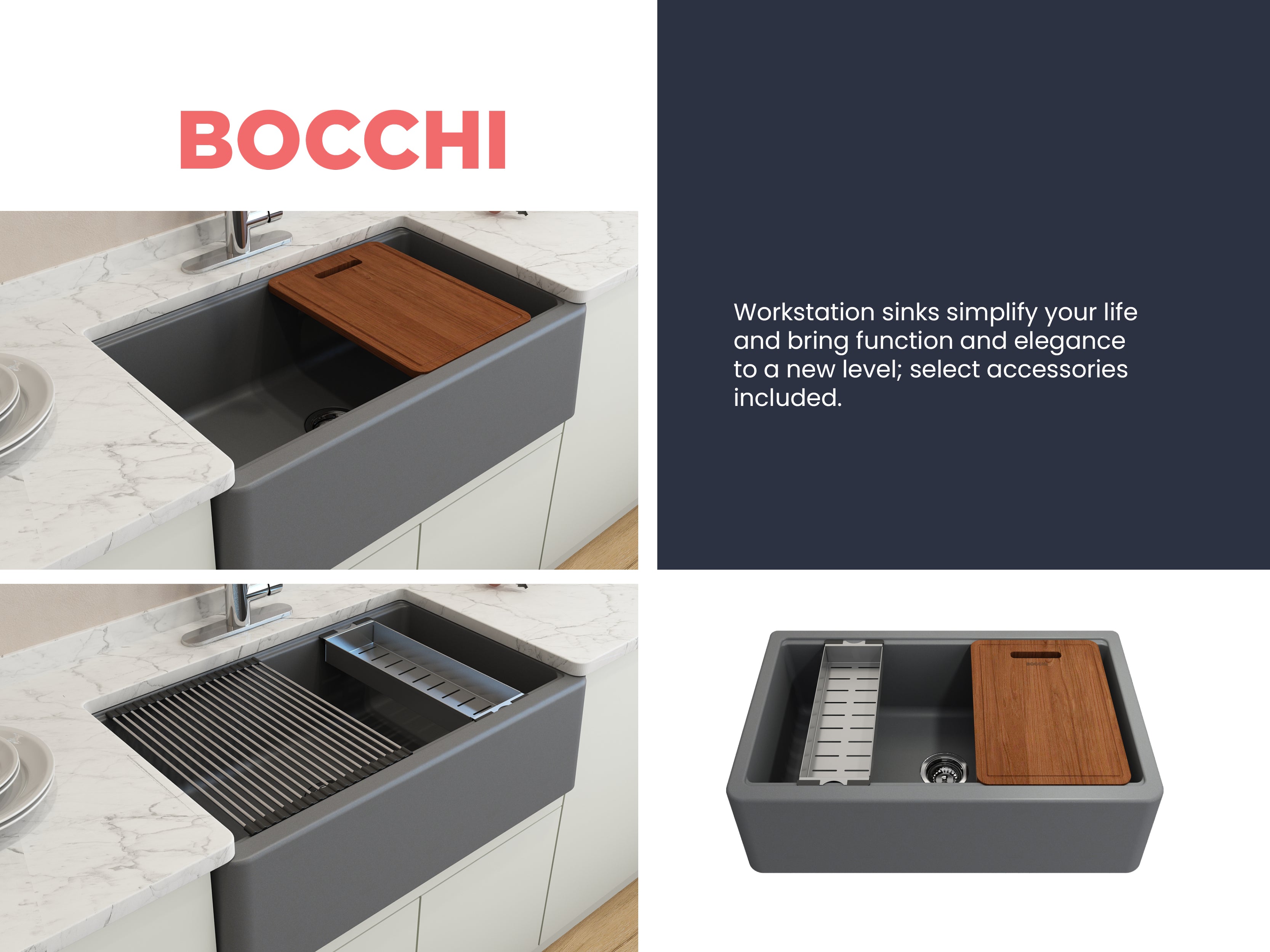 Arona Apron-Front 33 in. Single Bowl Granite Composite Kitchen Sink with Integrated Workstation and Accessories 1600
