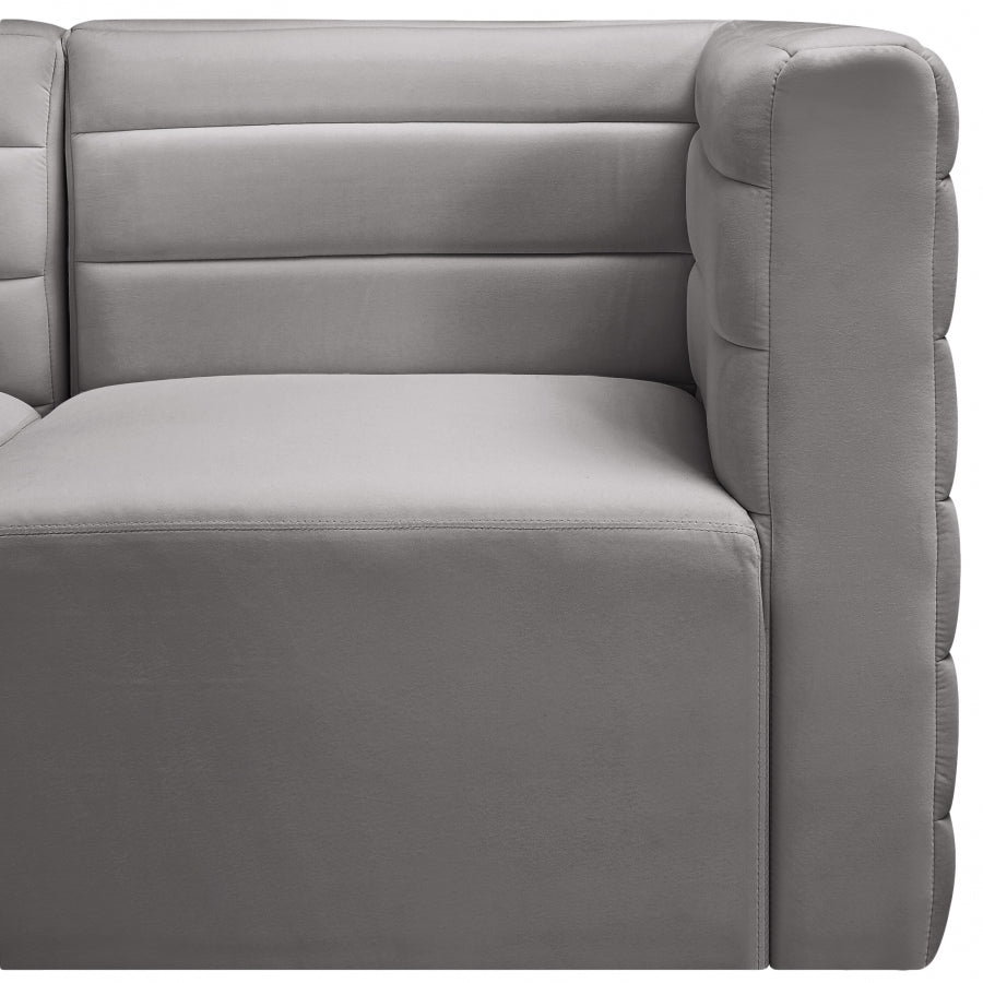 Quincy 95" Velvet Upholstered Comfort 3pc. Modular Sofa