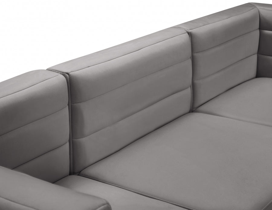 Quincy 95" Velvet Upholstered Comfort 3pc. Modular Sofa