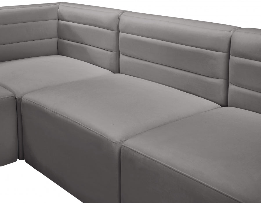 Quincy 95" Velvet Upholstered Comfort 3pc. Modular Sofa