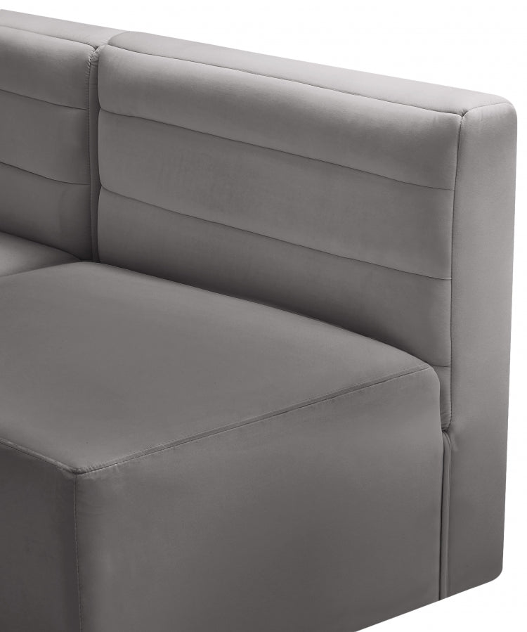 Quincy 95" Velvet Upholstered Comfort 3pc. Modular Sofa
