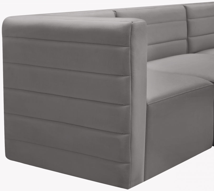 Quincy 95" Velvet Upholstered Comfort 3pc. Modular Sofa