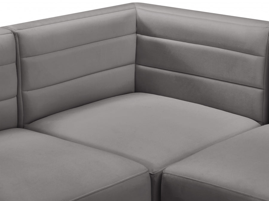 Quincy 95" Velvet Upholstered Comfort 3pc. Modular Sofa