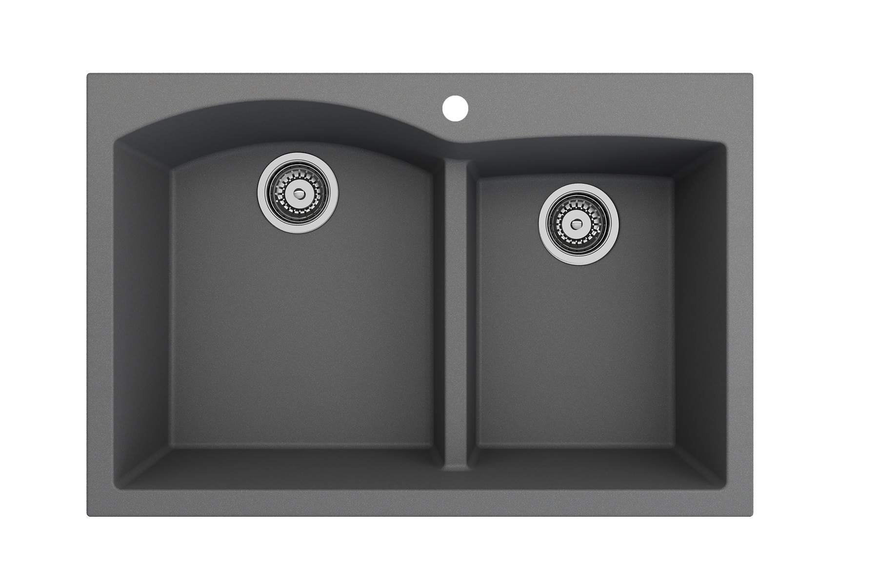 Campino Duo Dual Mount Granite Composite 33 in. 60/40 Double Bowl Kitchen Sink with Strainers 1602