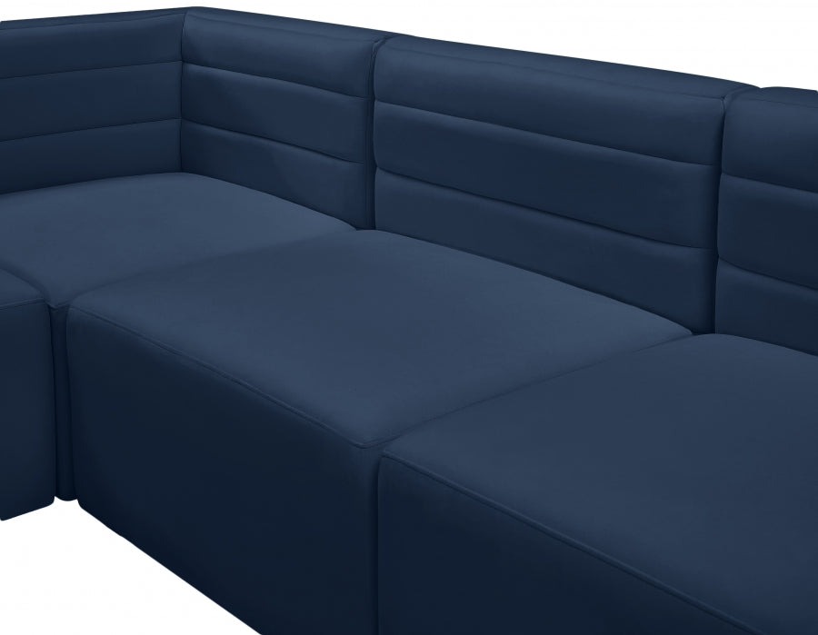 Quincy 95" Velvet Upholstered Comfort 3pc. Modular Sofa