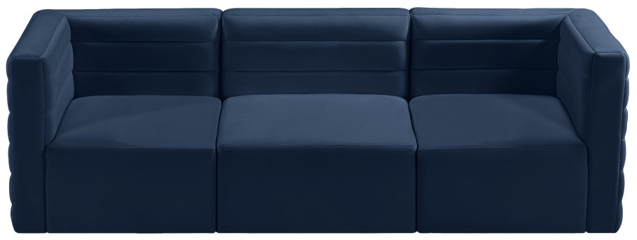 Quincy 95" Velvet Upholstered Comfort 3pc. Modular Sofa