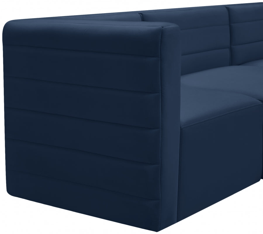 Quincy 95" Velvet Upholstered Comfort 3pc. Modular Sofa