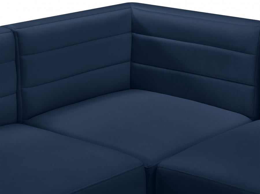 Quincy 95" Velvet Upholstered Comfort 3pc. Modular Sofa