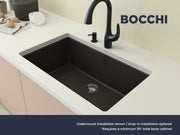 Campino Uno Dual Mount Granite Composite 33 in. Single Bowl Kitchen Sink with Strainer 1604