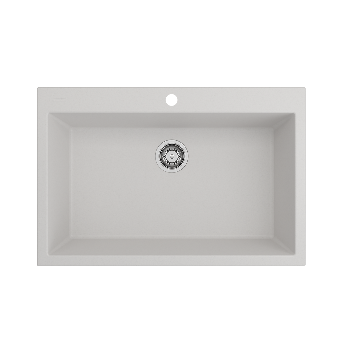 Campino Uno Dual Mount Granite Composite 33 in. Single Bowl Kitchen Sink with Strainer 1604