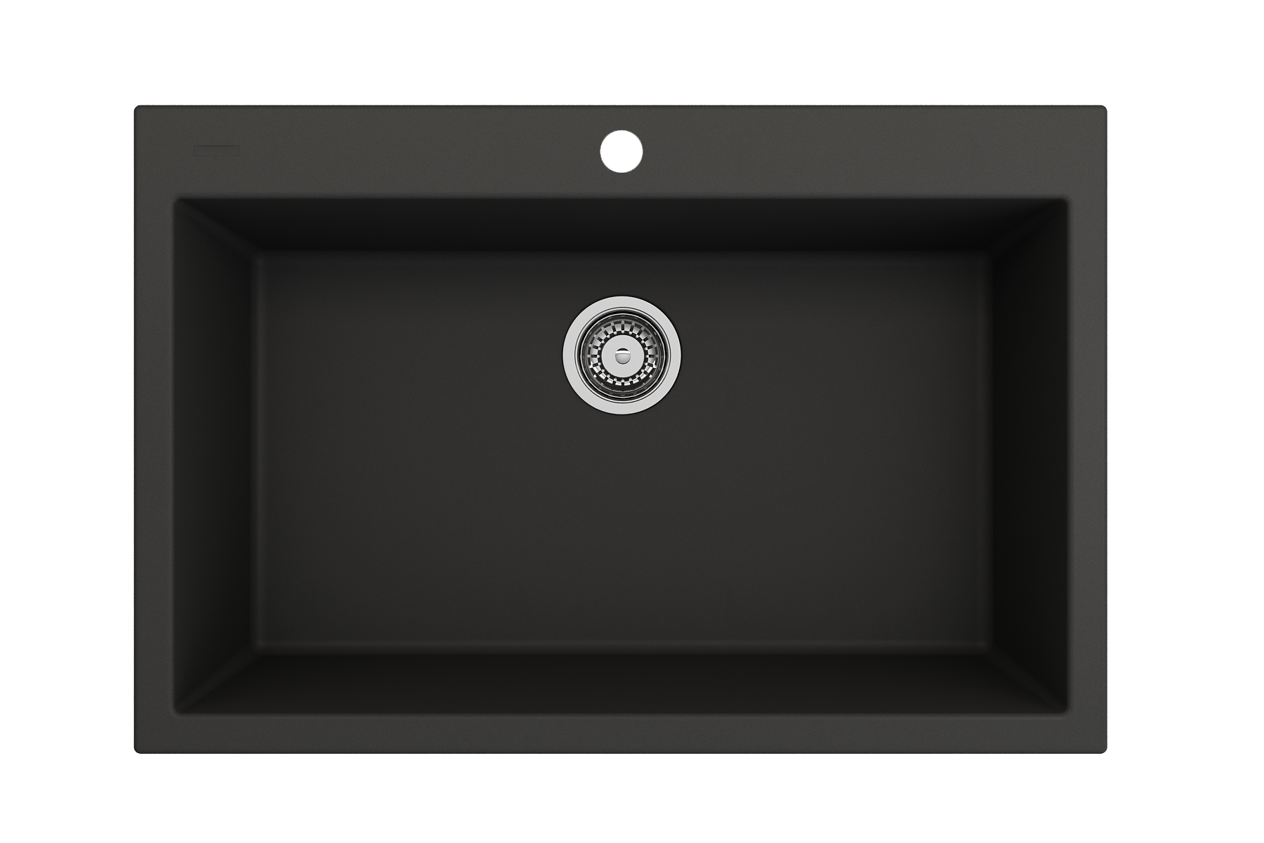 Campino Uno Dual Mount Granite Composite 33 in. Single Bowl Kitchen Sink with Strainer 1604
