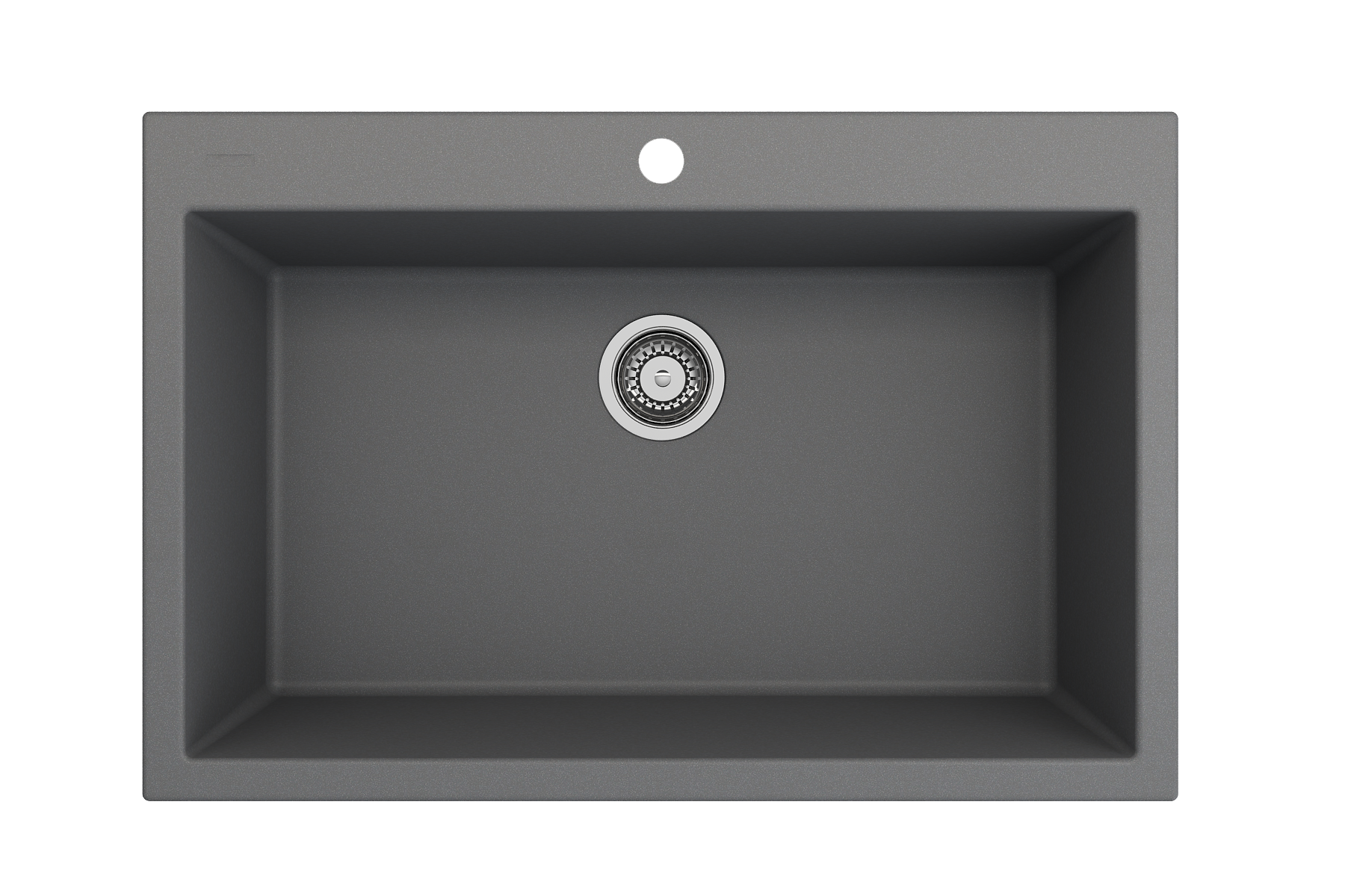 Campino Uno Dual Mount Granite Composite 33 in. Single Bowl Kitchen Sink with Strainer 1604