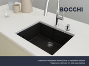 Campino Uno Dual Mount Granite Composite 24 in. Single Bowl Kitchen Sink with Strainer 1606
