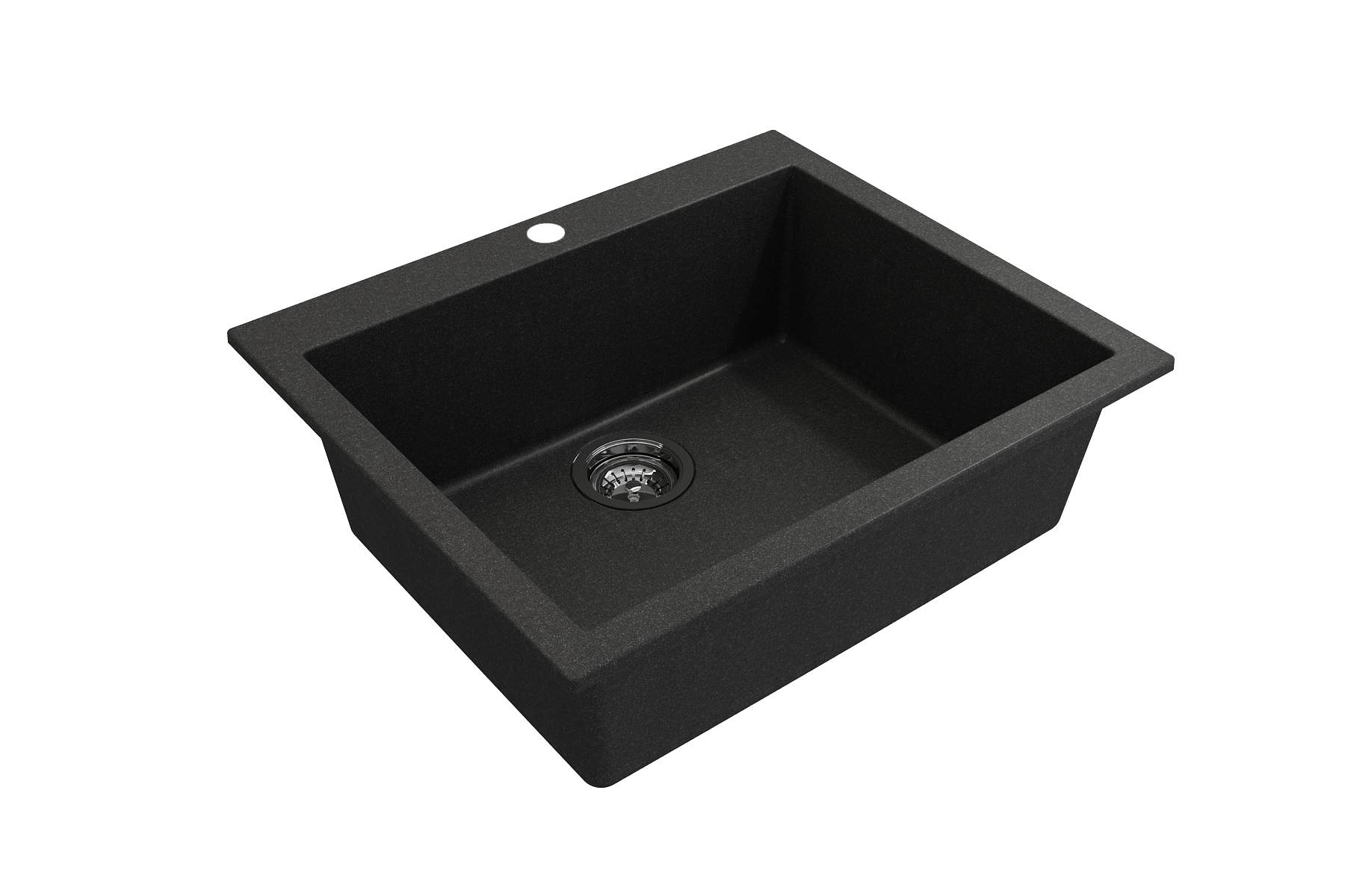Campino Uno Dual Mount Granite Composite 24 in. Single Bowl Kitchen Sink with Strainer 1606