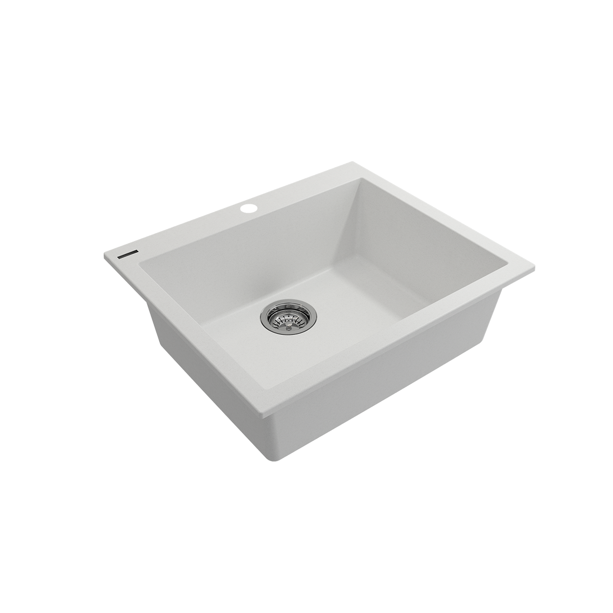 Campino Uno Dual Mount Granite Composite 24 in. Single Bowl Kitchen Sink with Strainer 1606